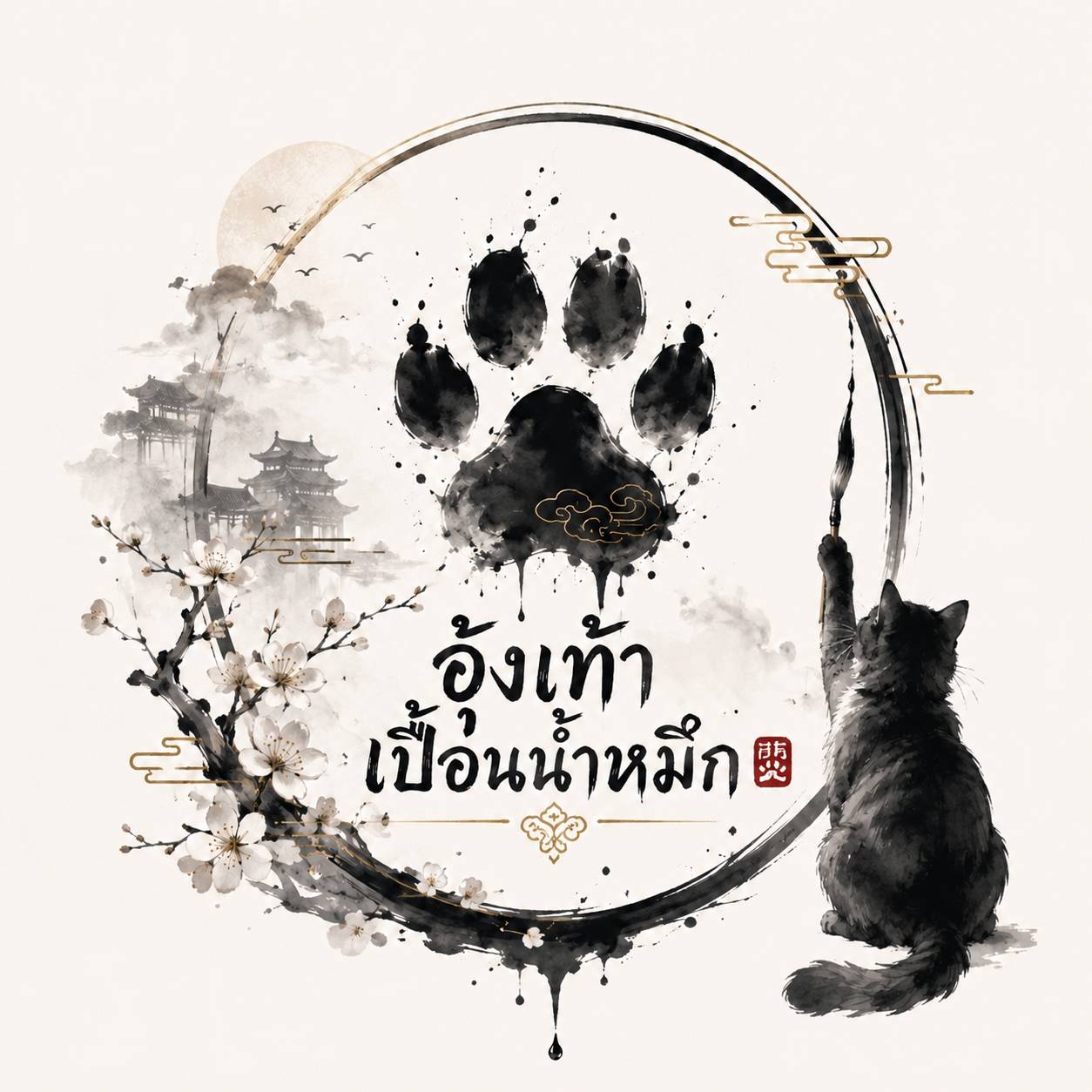 อุ้งเท้าเปื้อนน้ำหมึก